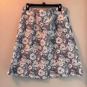LL Bean cotton/linen blend floral skirt size XL